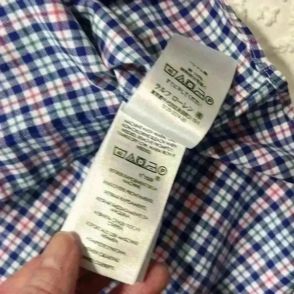 Ralph Lauren plaid men’s button-down with pink embroidered horse. Size medium. - Picture 8 of 10